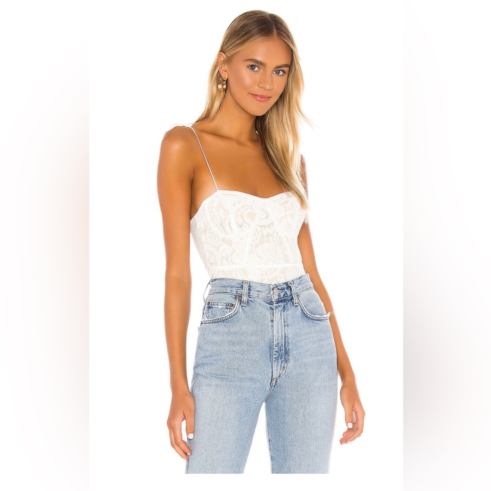 Superdown White Lace bodysuit Medium BNWT